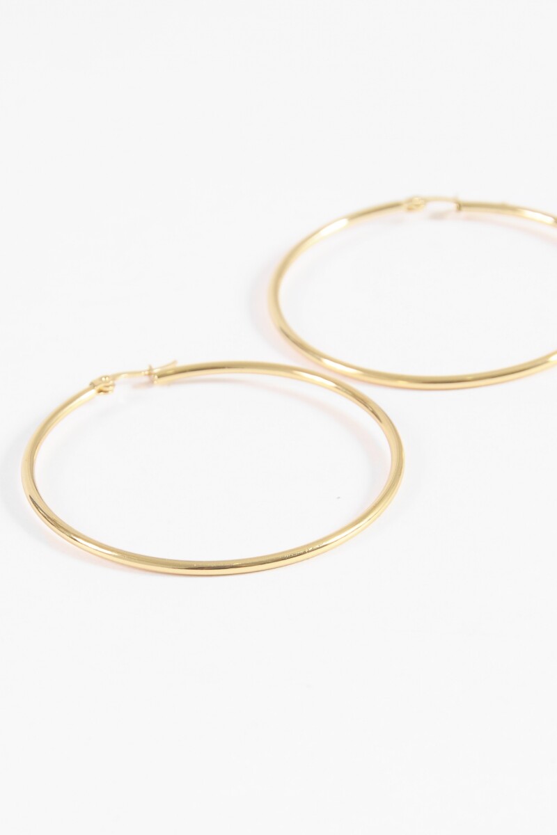 Aros acero maxi dorado