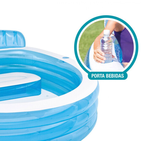 Piscina Inflable Intex 640 L 224x216 Con Sillón Gomón Inx57190