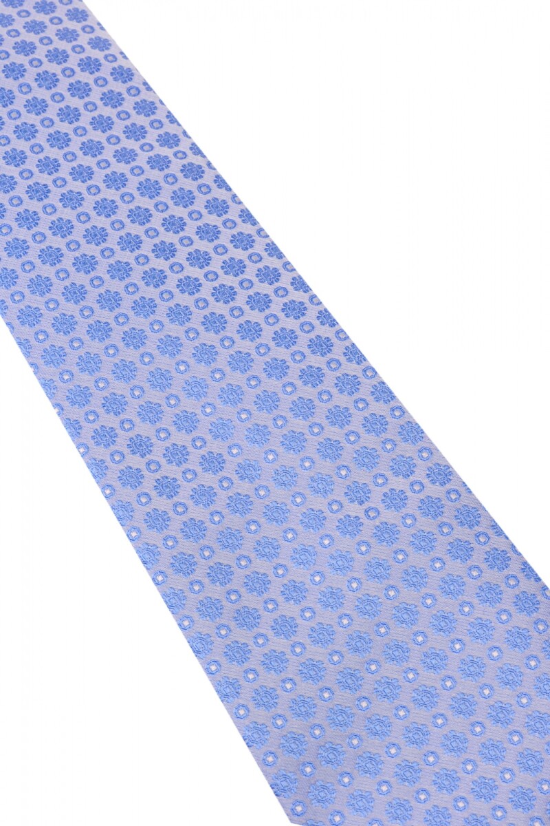 Corbata con pañuelo 8 cm CELESTE OSCURO