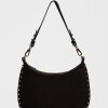 Cartera al hombro Luna en cuero gamuza Negro