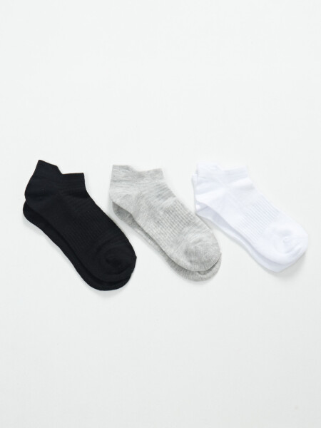 Pack x3 media fitness Gris Blanco Y Negro
