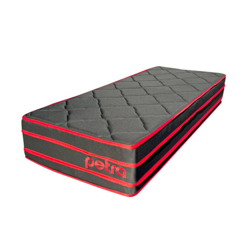 Sommier Colchón Petra 1 Plaza 30cm Espuma De Alta Densidad Reversible 150kg Negro Sommier Colchón Petra 1 Plaza 30cm Espuma De Alta Densidad Reversible 150kg Negro