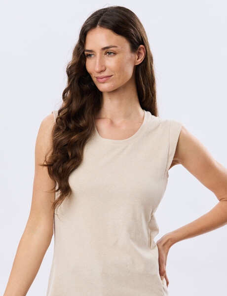 REMERA LISA DE ALGODÓN Beige