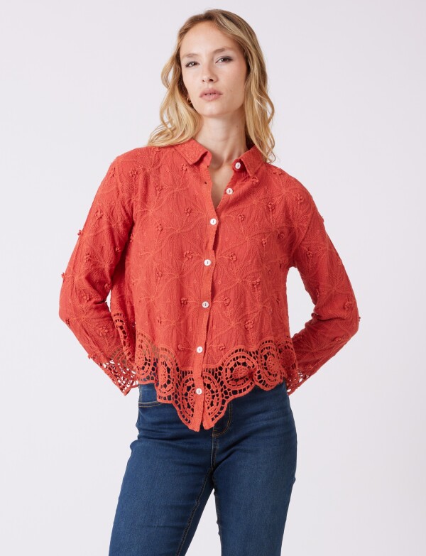 Camisa Broderie TERRACOTA