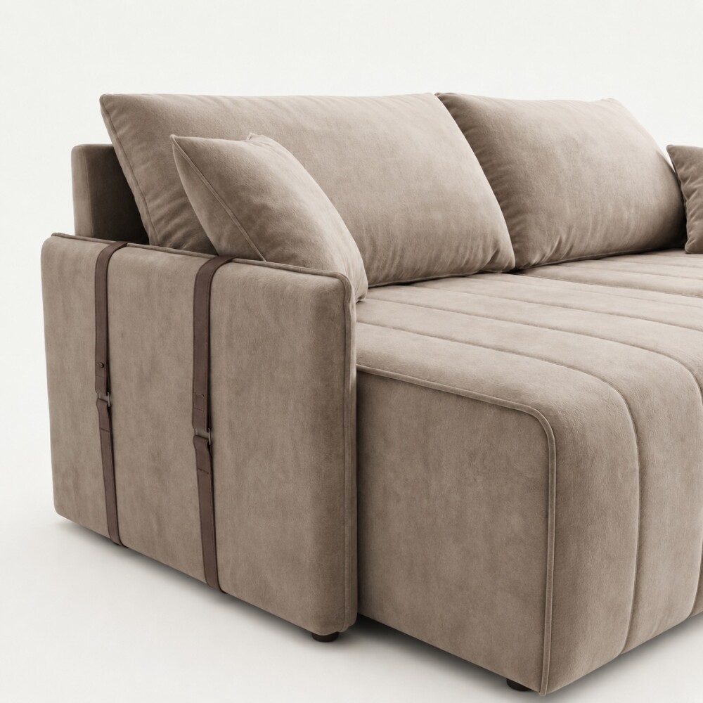 SILLÓN SOFÁ DOMINI 2 CUERPOS RETRACTIL AJUSTABLE BEIGE