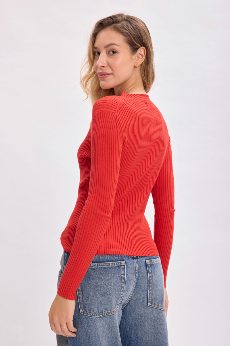 Polera punto de rib Rojo