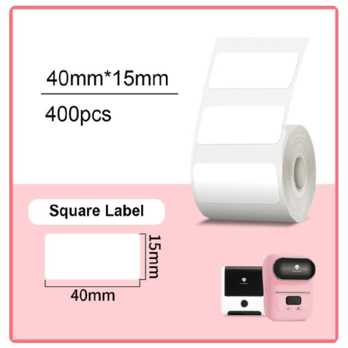 Etiqueta 15mm*40mm blanca impresora M110 400 uds. 