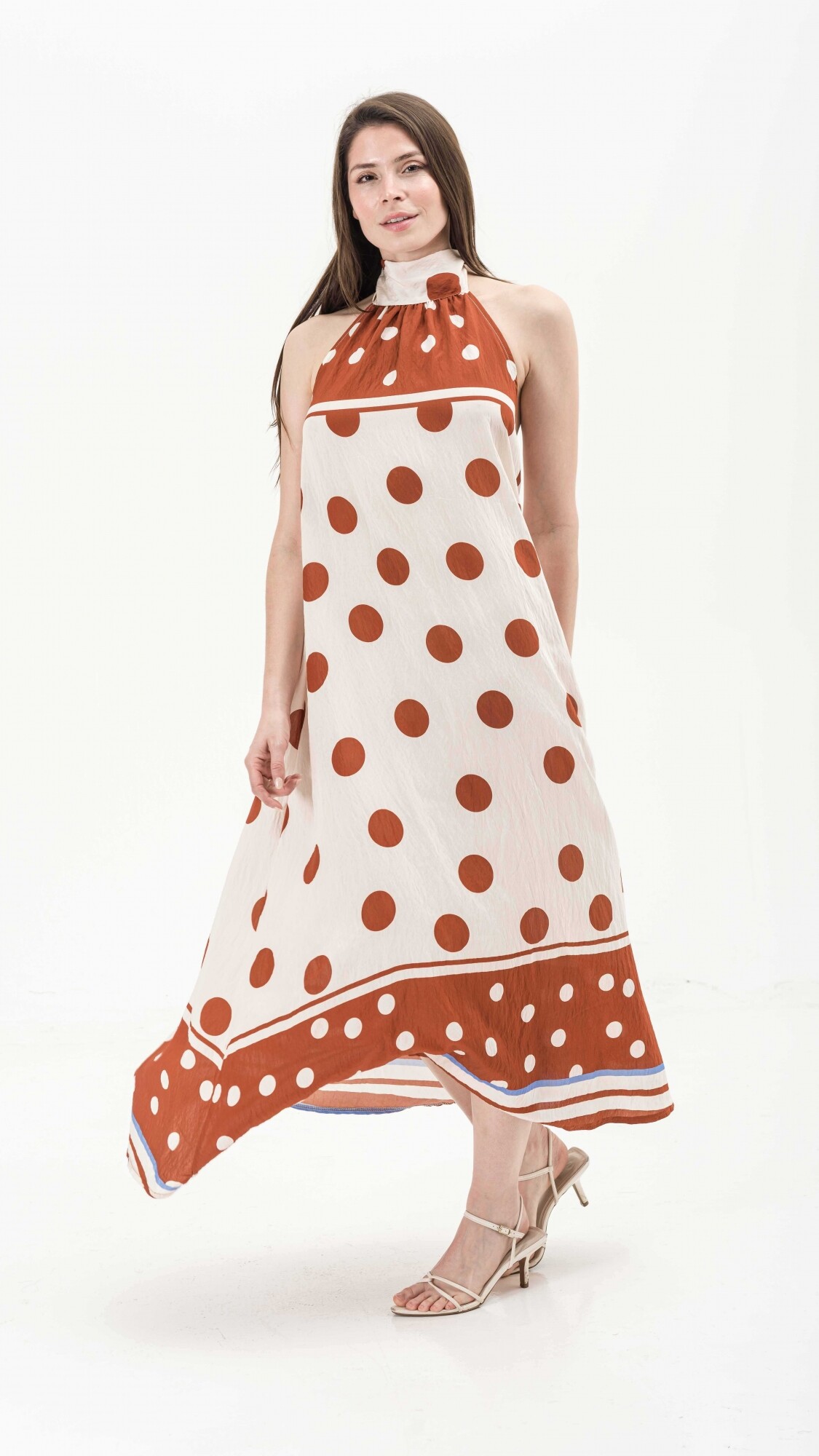 VESTIDO LUNI ESTAMPADO TERRACOTA-BLANCO