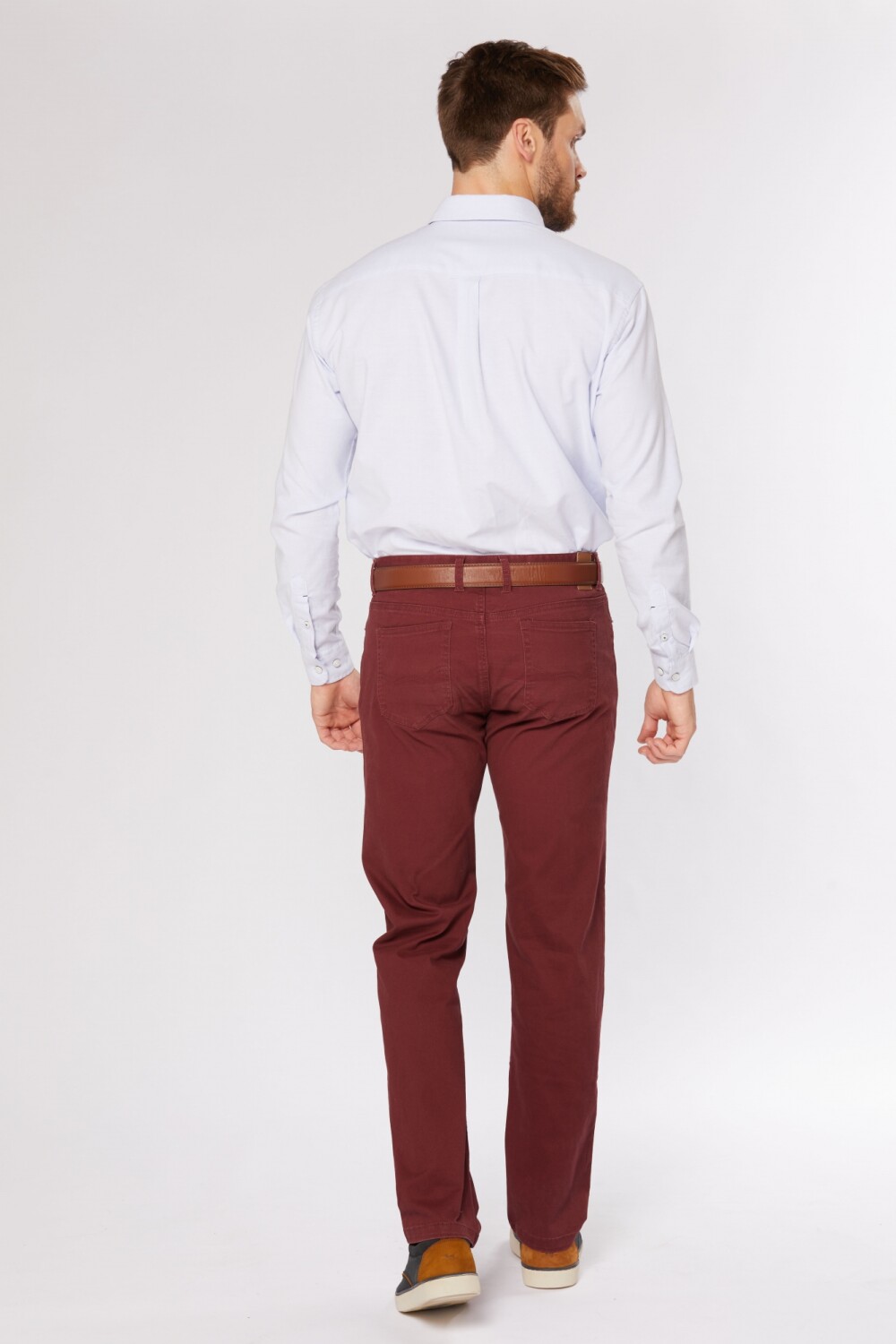 PANTALÓN 5 BOLSILLOS CON SPANDEX Bordo Oscuro