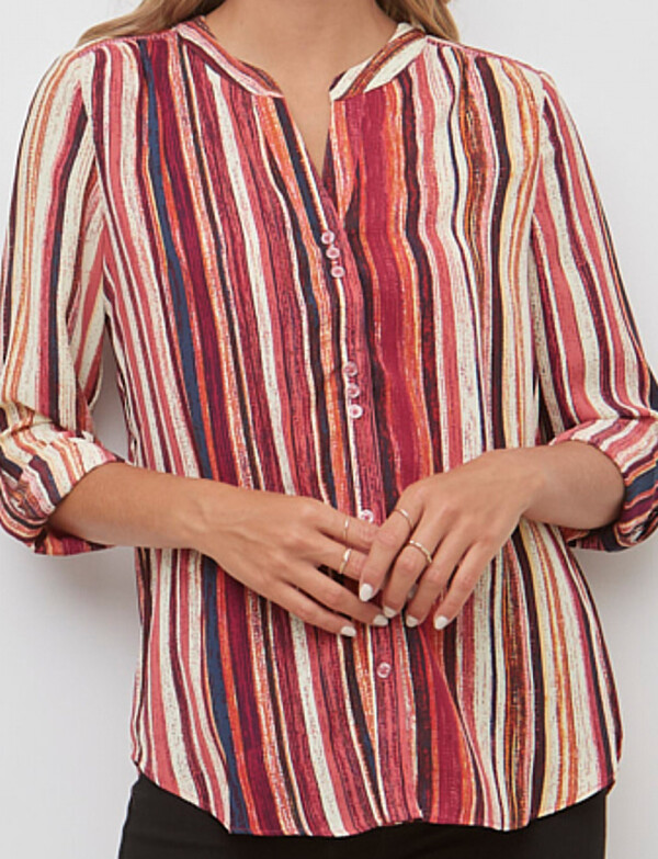Blusa Gasa Print MULTI/ROJO
