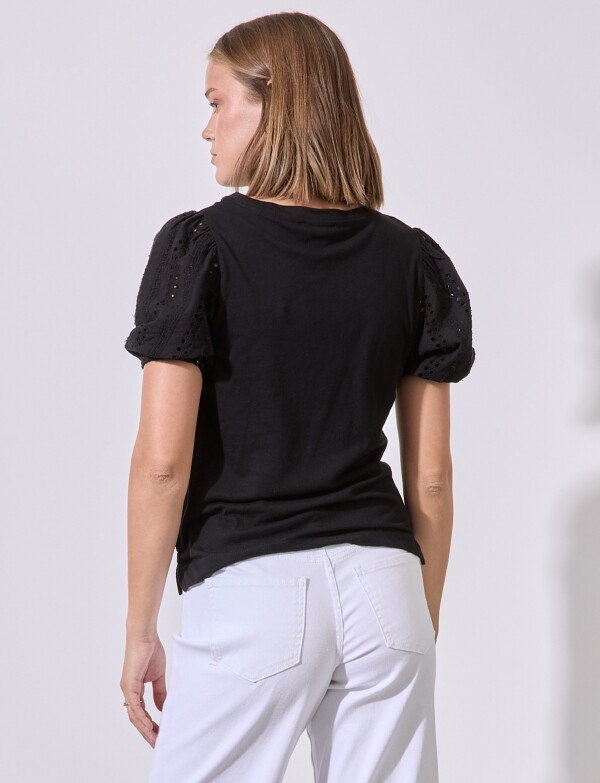 Blusa Broderie NEGRO