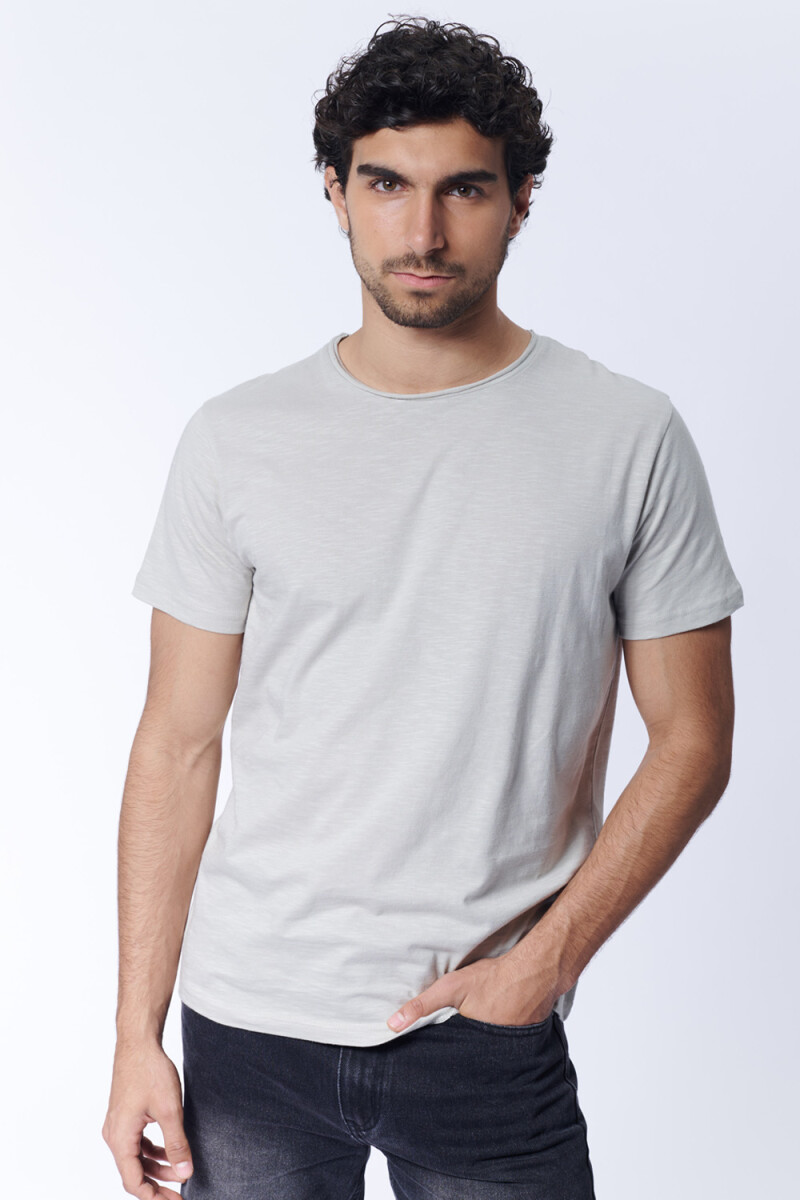 Remera slub Beige