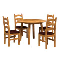 CONJUNTO BRUNEI ACENTO TAPIZADO/VERNIZ NOGUEIRA / MESA + 4 SILLAS Conjunto Brunei Acento Tapizado/verniz Nogueira / Mesa + 4 Sillas