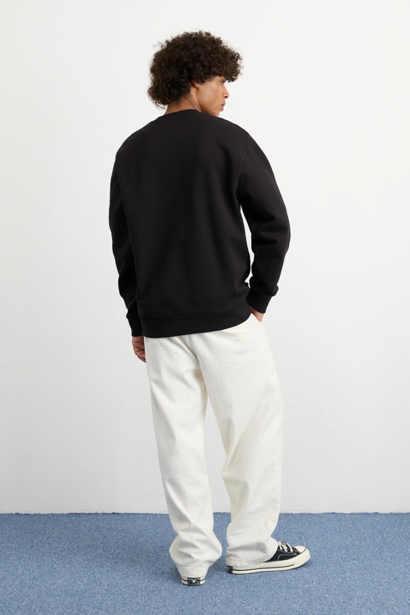 SCRIPT EMBROIDERY SWEAT Negro