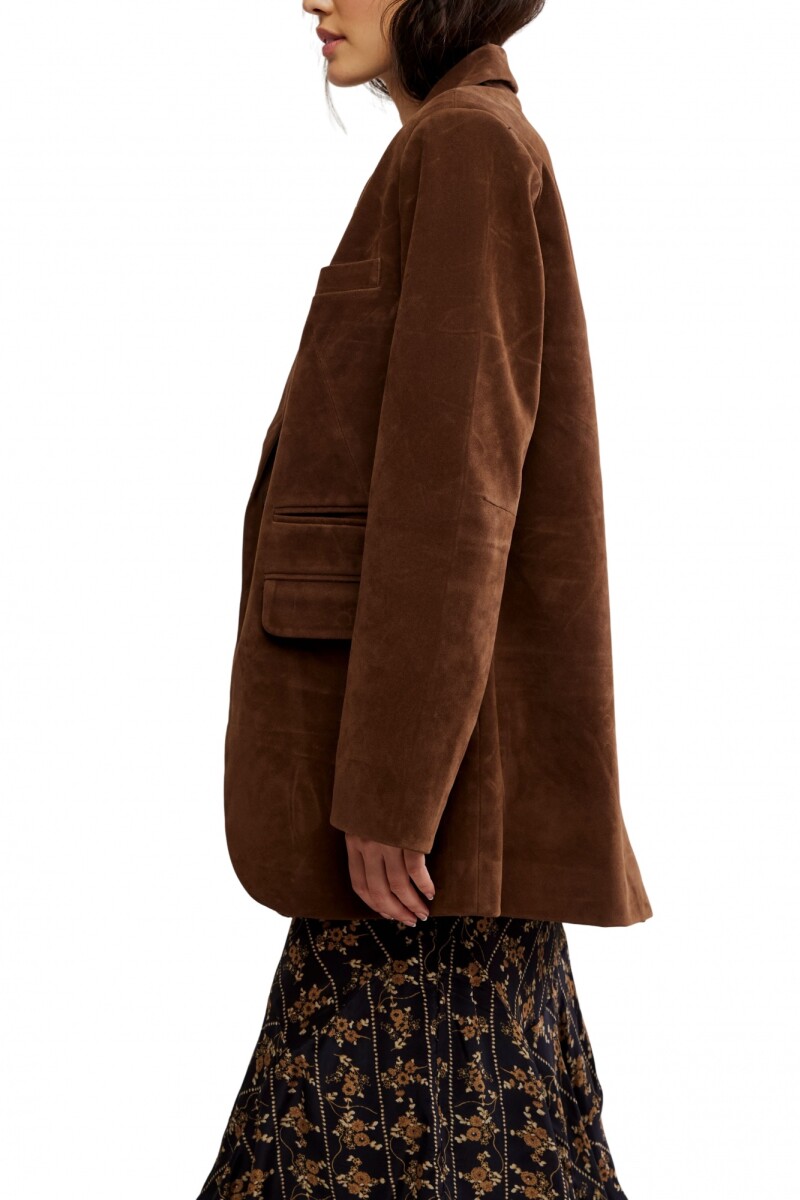 PAPER CUT VEGAN BLAZER Marron