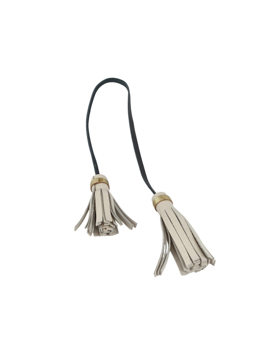 Colgante de flecos dobles - beige 
