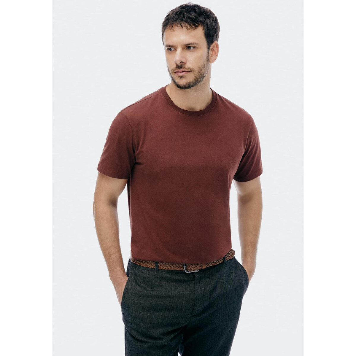 CAMISETA MM MASC - MARROM 