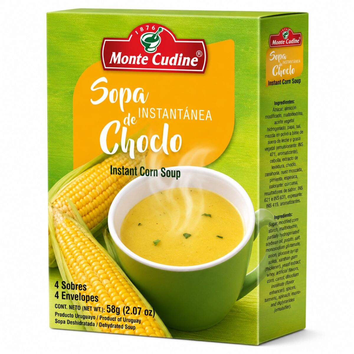 Sopa instantánea choclo MONTE CUDINE 4 un. 