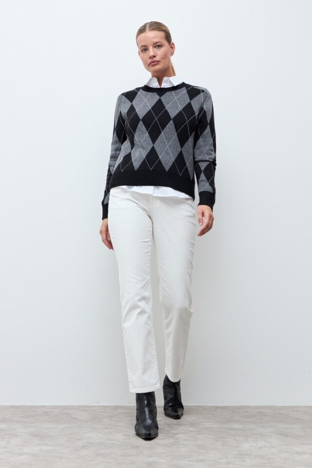 Sweater rombos negro