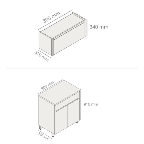 JUEGO MODULAR PARA COCINA INCLUYE AEREO Y BAJO MESADA GAMAS DE BEIGE