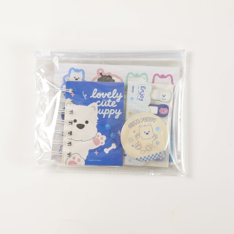 SET DE PAPELERÍA DE 5 PIEZAS CON BOLSA PVC CON CIERRE (DUODUO/AZUL) SET DE PAPELERÍA DE 5 PIEZAS CON BOLSA PVC CON CIERRE (DUODUO/AZUL)