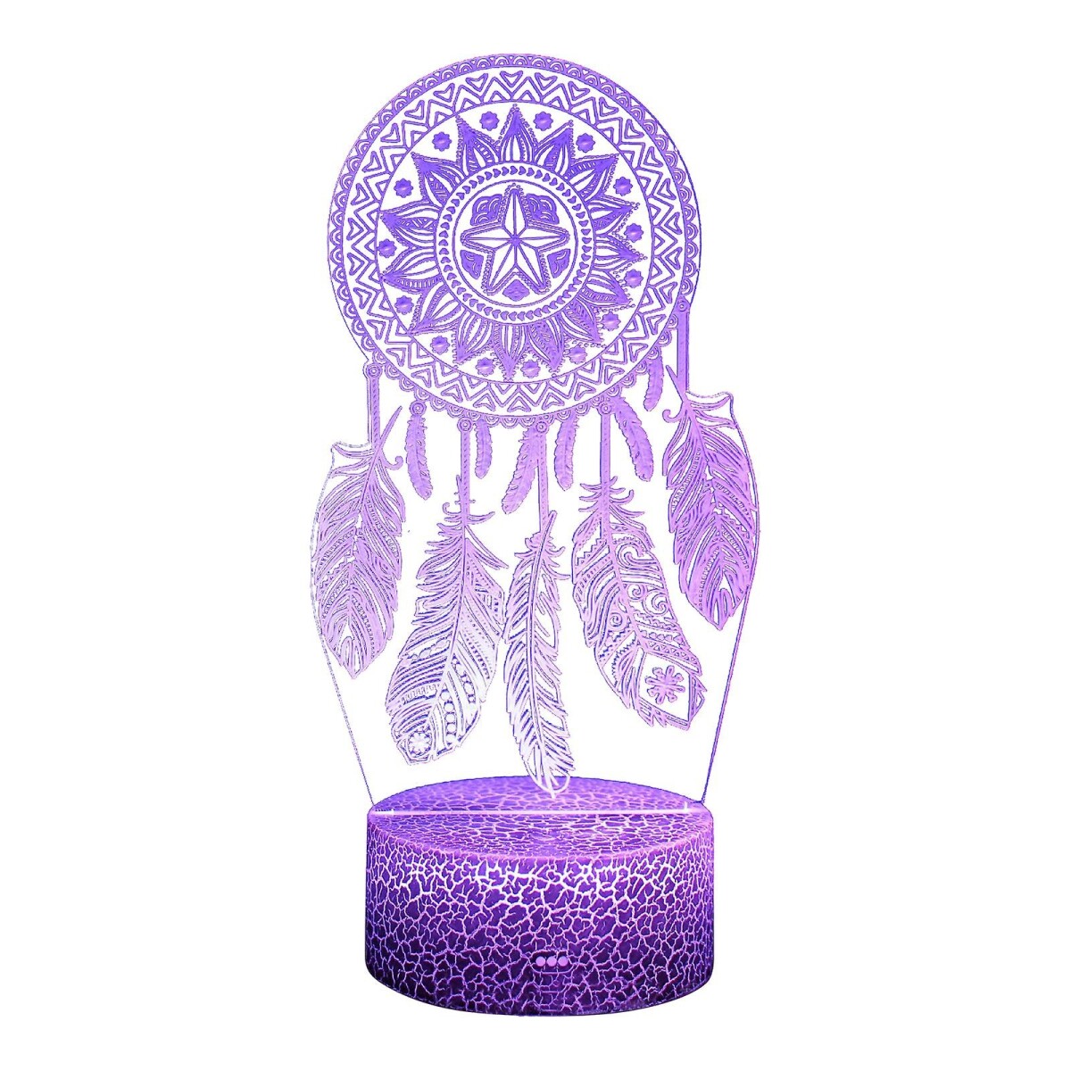 Lámpara Decorativa 3D Multicolor Táctil - Atrapasueños Plumas 