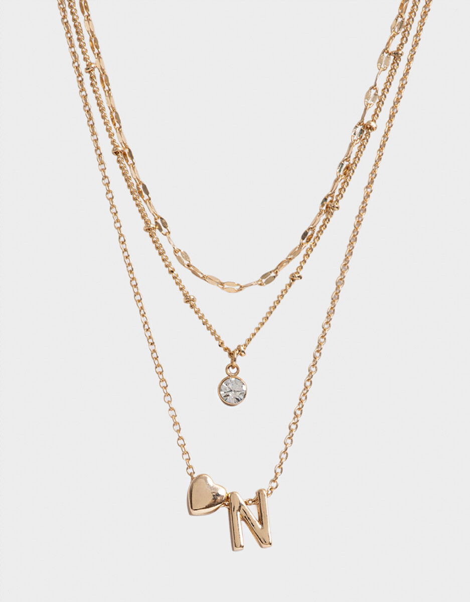 Collar Corto De Inicial "n" 
