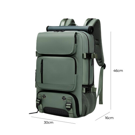 Mochila Bolso Viaje Carry On Impermeable N 1 Laptop Verde