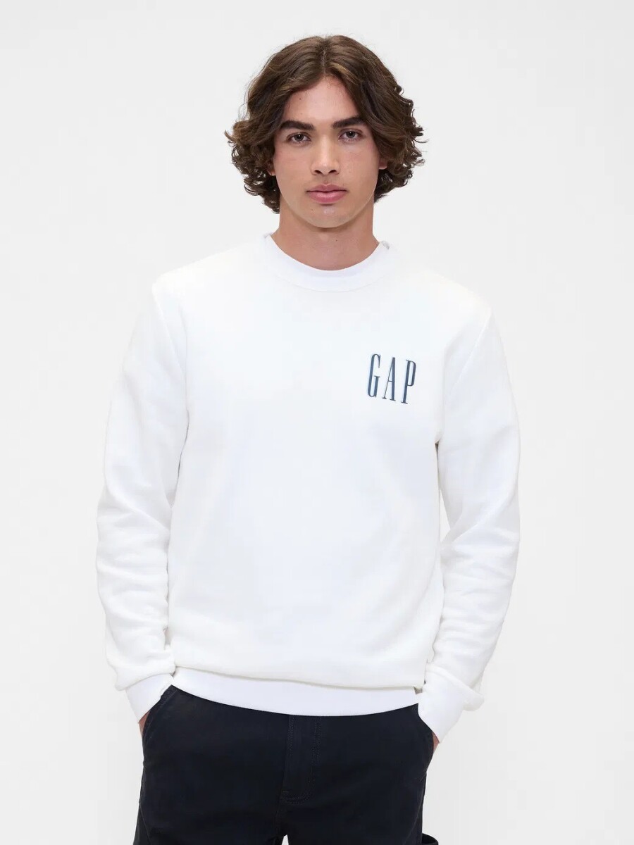 Buzo Deportivo Logo Gap Hombre - New Off White 