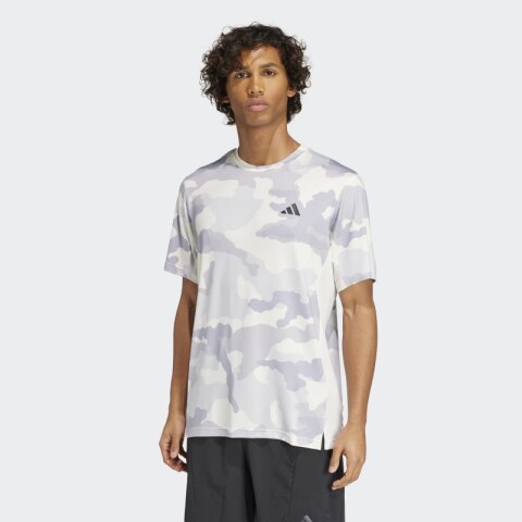 Remera Adidas Train Essentials Camo Blanco