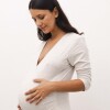 Body Maya Algodón – Escote cruzado en algodón suave, abertura con broches Gris Melange
