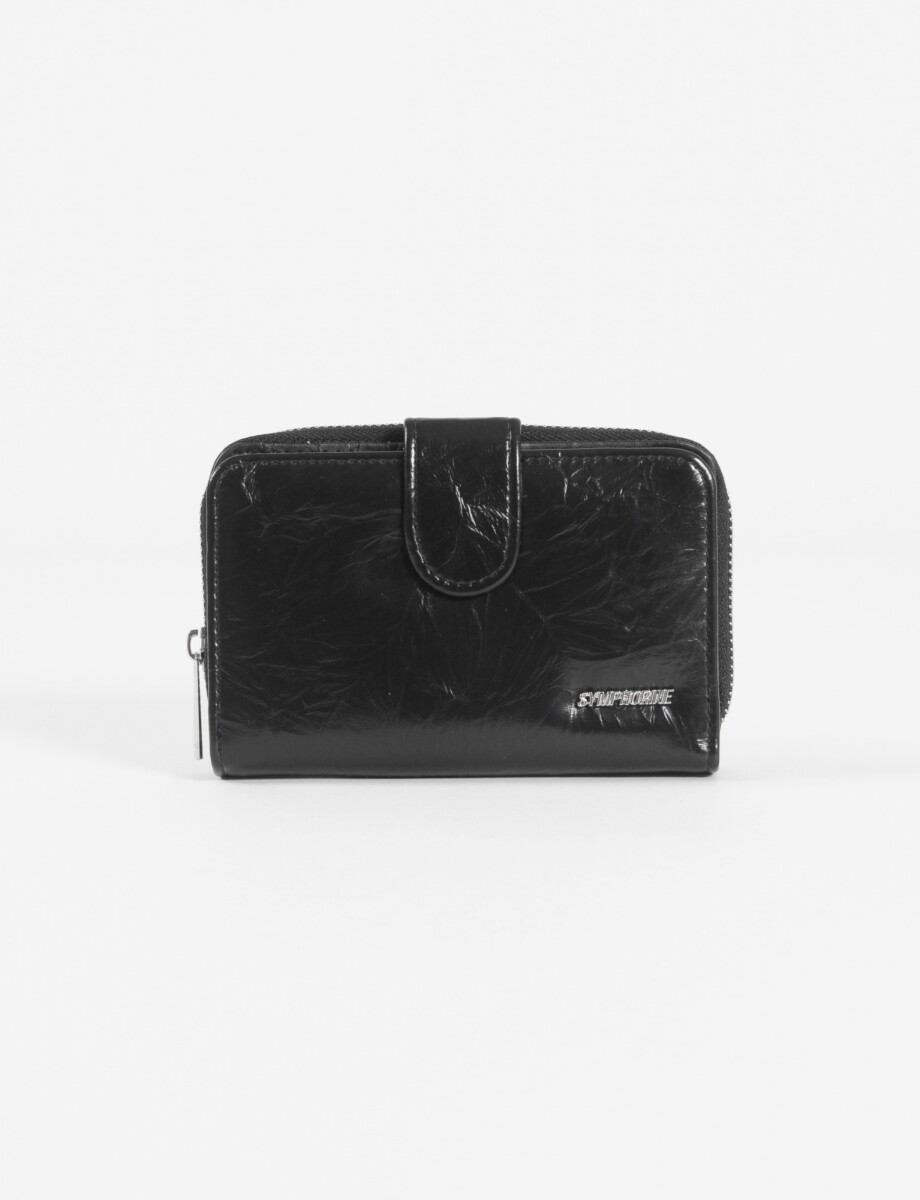 Billetera flap texture - negro 