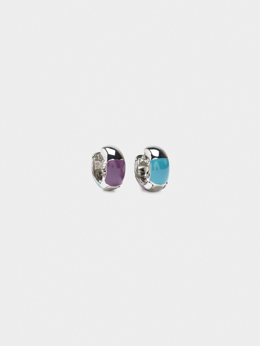 Aros Con Esmaltado multicolor
