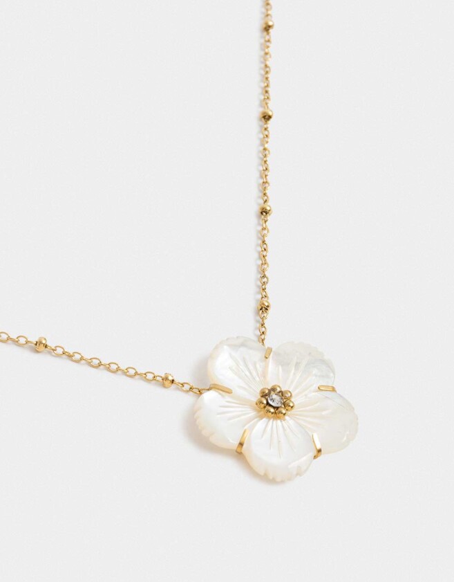 Cadena Corta con Dije Premium Gold Cadena Corta Con Dije Flor - Dorado