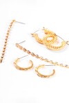 Set de aros detalle strass dorado