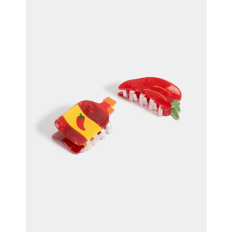 Set De Broches Rojo Medio