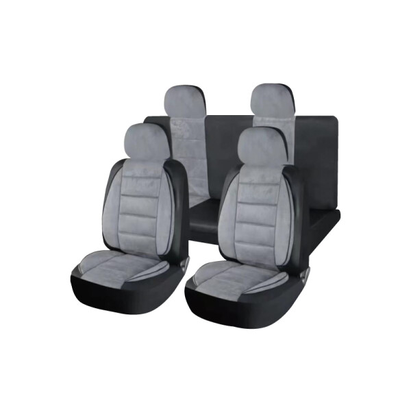 Cubreasiento Gris Y Negro Gamuza Combinado Con Eco Cuero Cubreasiento Gris Y Negro Gamuza Combinado Con Eco Cuero