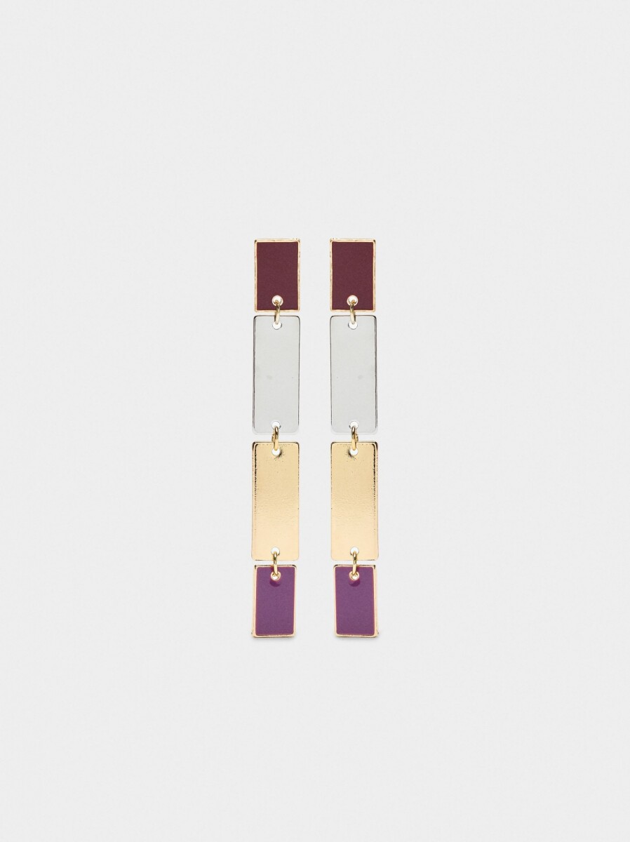 Pendientes Largos Con Esmaltado - multicolor 
