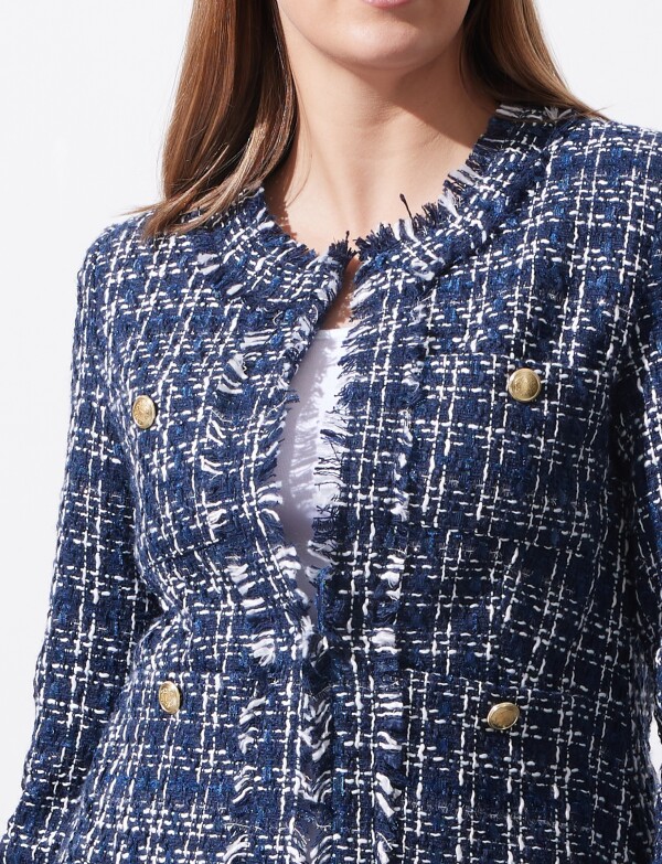 Chaqueta Boucle AZUL/BLANCO