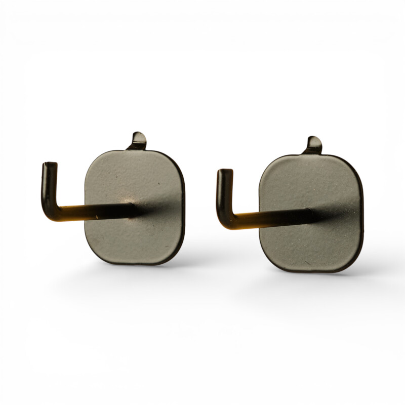 Gancho recto tipo L para panel perforado pegboard metálico Negro