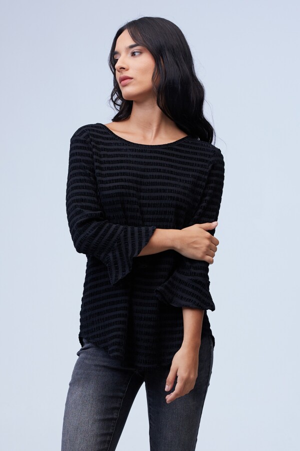 Blusa Manga Acampanada NEGRO