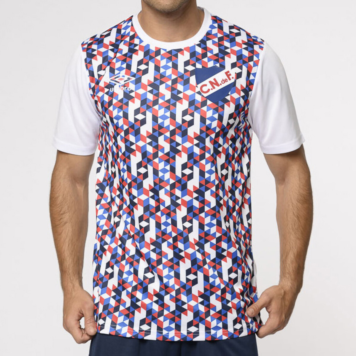 Remera de Hombre Umbro Nacional - Blanco - Rojo - Azul Marino 