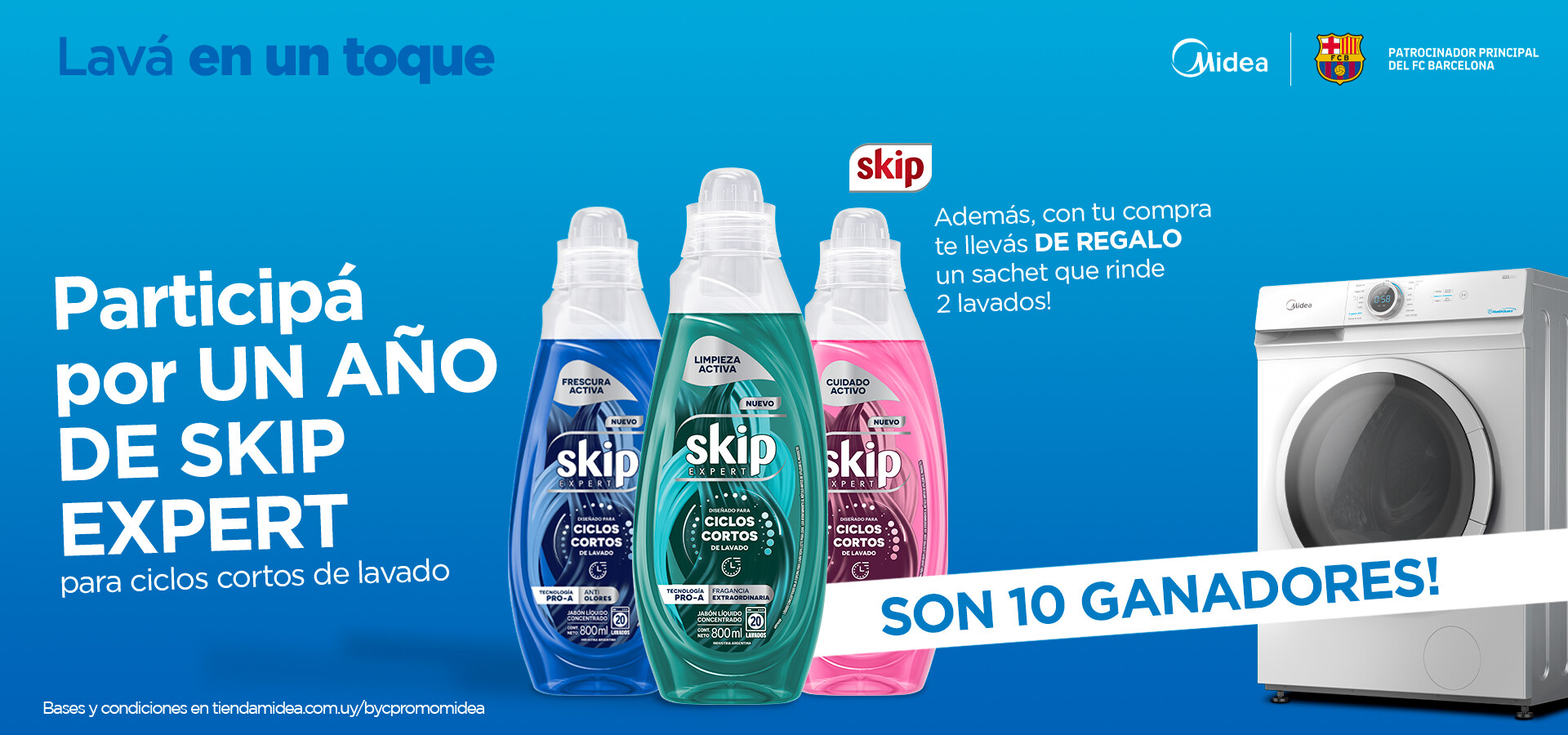 Lavá en un toque | Midea & Skip