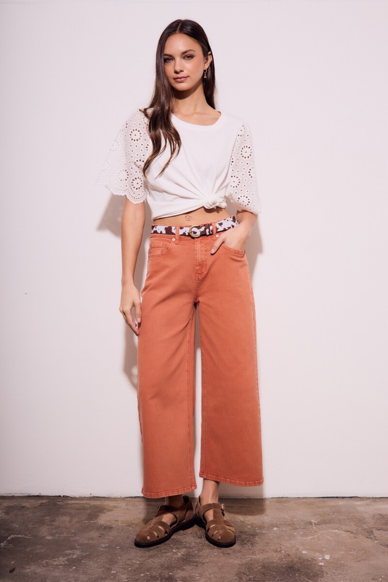 Jean Wide Lavado Ocre