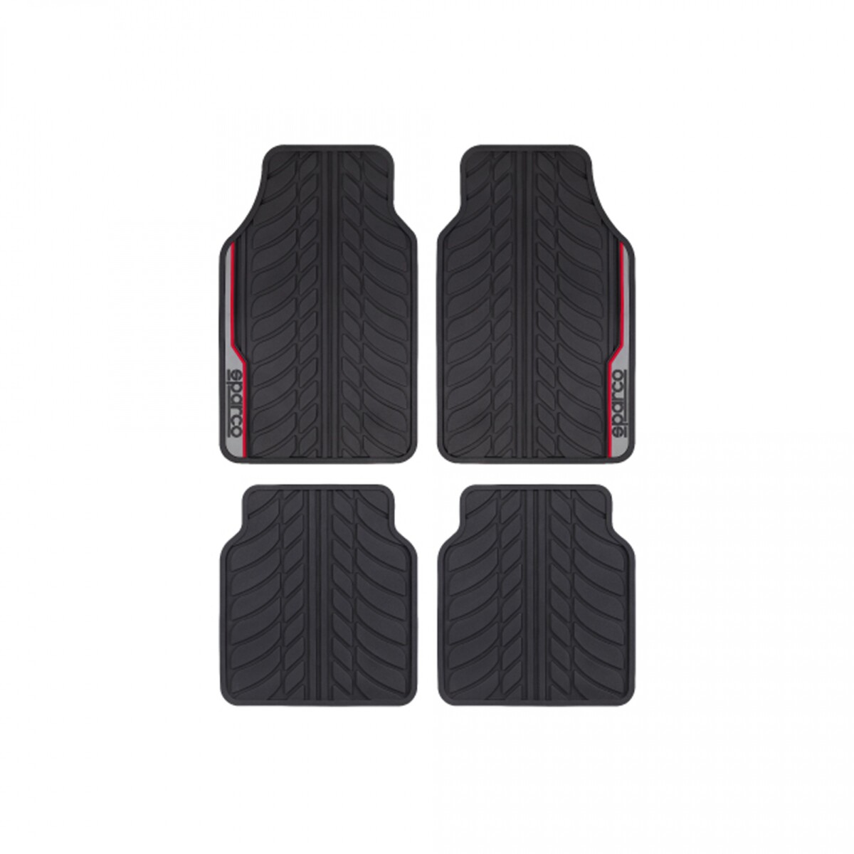 Sparco Alfombra Goma 4 Piezas Roja 