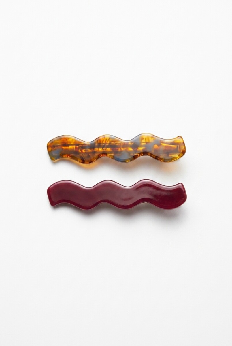 Set de 2 clips wavy - multicolor 
