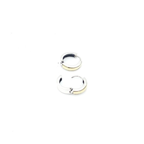 Par de aros de plata 925 y double en oro 18 ktes. Par de aros de plata 925 y double en oro 18 ktes.