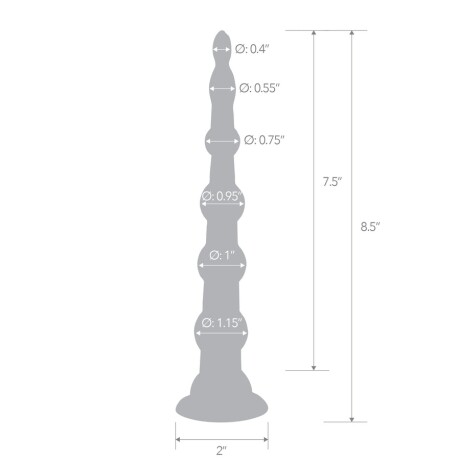Estimulador Anal de Bolas Progresivas con Ventosa 21.5 cm Estimulador Anal de Bolas Progresivas con Ventosa 21.5 cm
