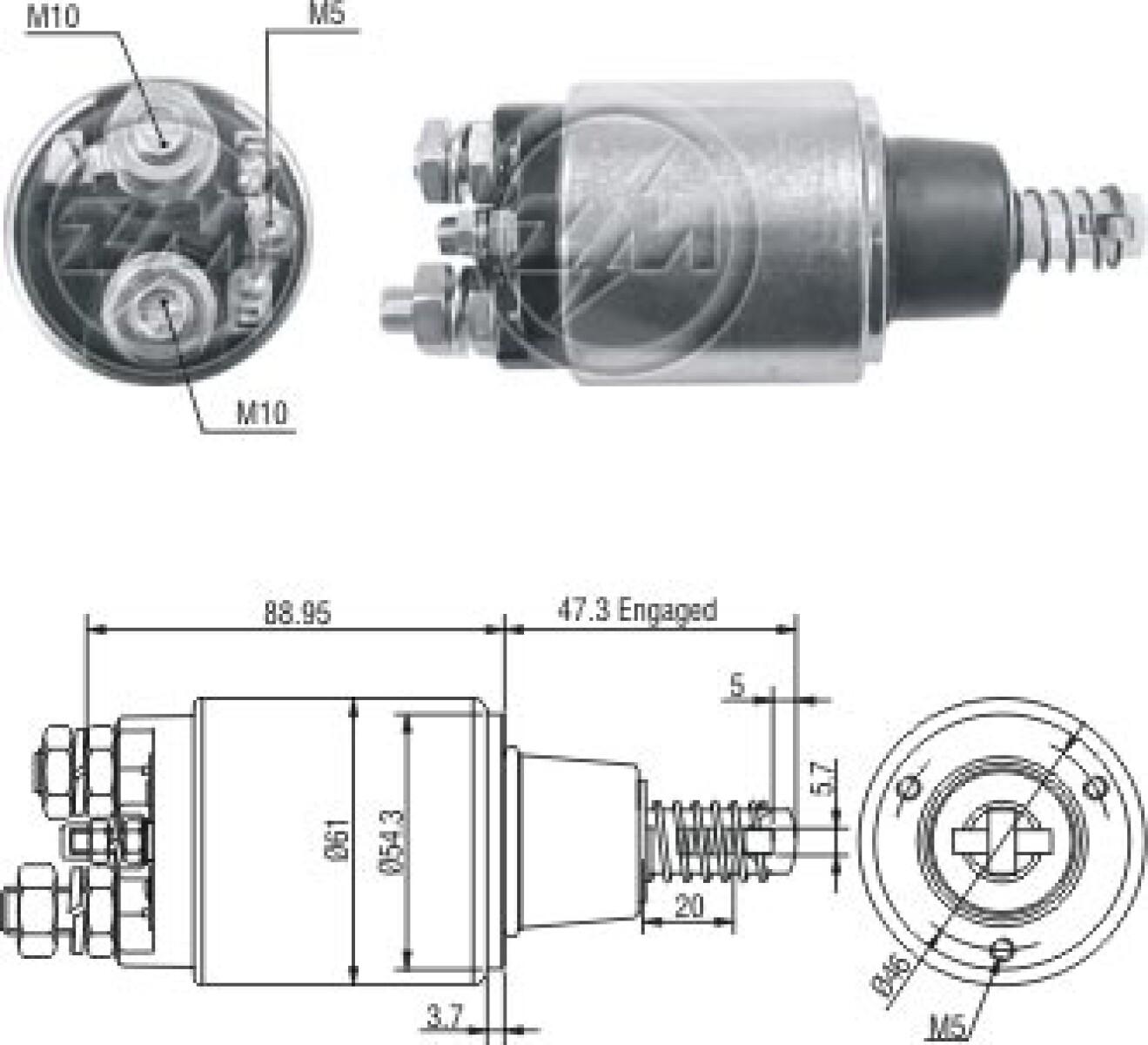 AUTOMATICO DE ARRANQUE - SOLENOIDE 12V BOSCH M.BENZ MOTOR CUMMINS ZM 