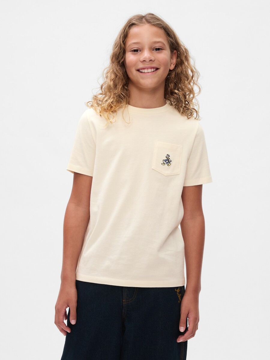 Remera Con Bolsillo Disney Niño - Ivory Frost 
